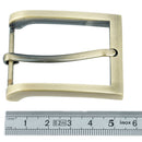Boucle de ceinture en laiton vieilli satinée de 35 mm, pièce de bouclerie pour ceinture, finition élégante et durable.