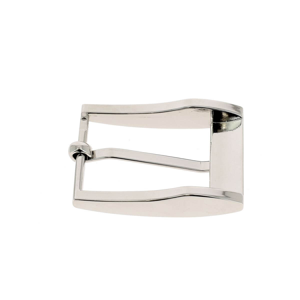 Boucle de ceinture ÉLI en nickel, 30mm, avec boucle de type bouclerie pour ceinture en cuir ou tissu.