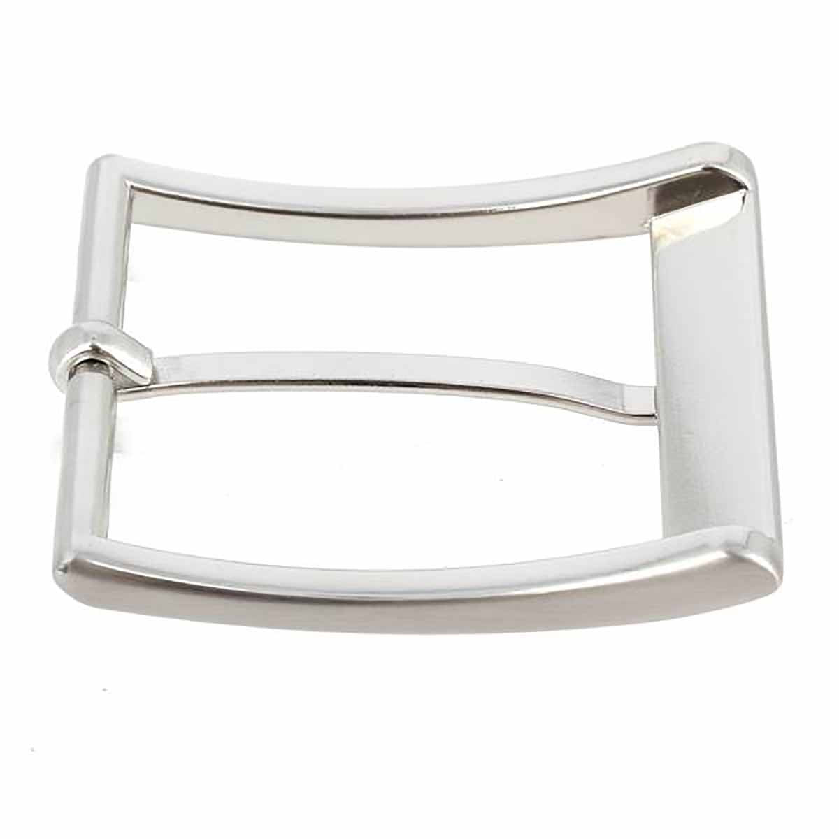 Boucle de ceinture JAK en nickel libre, finition satinée, 40 mm, bouclerie de qualité pour accessoires de mode.