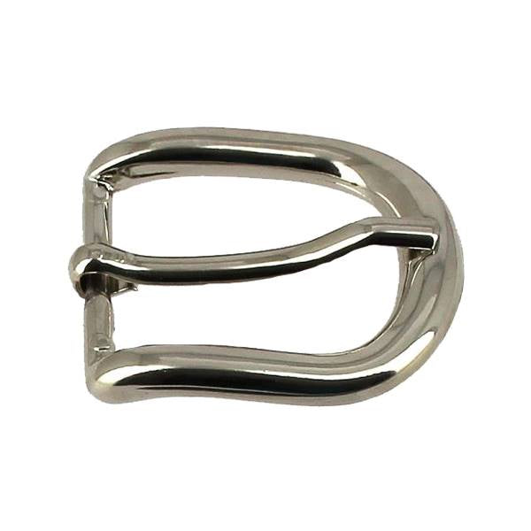 Boucle de ceinture SAM en nickel, bouclerie robuste pour ceinture, vue en gros plan sur la finition métallique.