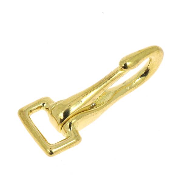 Mousqueton à bélière fixe en laiton, boucle de 61x16 mm, pour boucle de fixation en équipement ou bijoux.