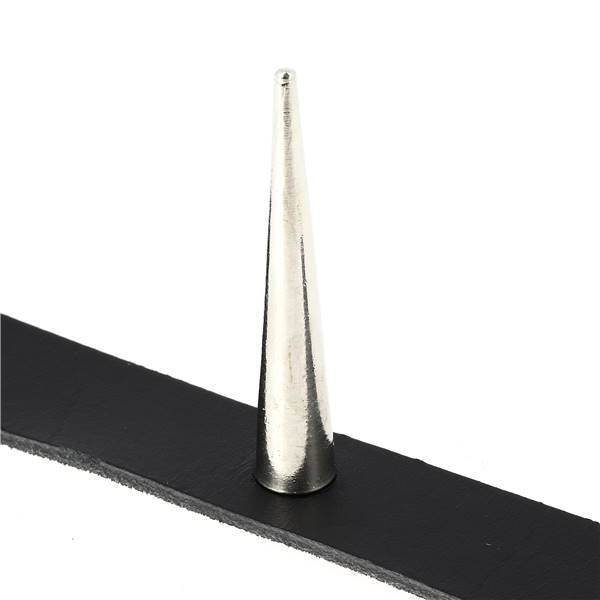 Rivet pointe pour collier de chien, nickelé, longueur 55 mm, accessoire en métal pour personnalisation de bijoux ou colliers.