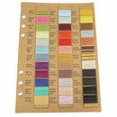 Nuancier de fils de lin ciré MeiSi, gamme super fine, affiché avec différentes couleurs dans un catalogue de mercerie.