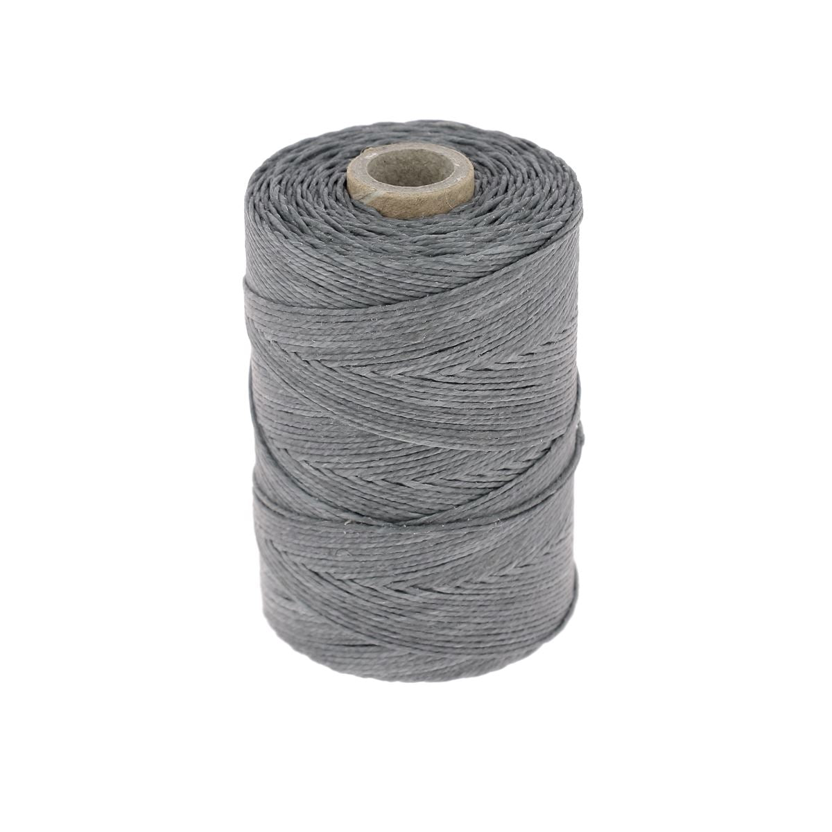 Bobine de fil de lin poissé gris clair de la marque Campbell's, parfait pour la mercerie et les travaux de couture.