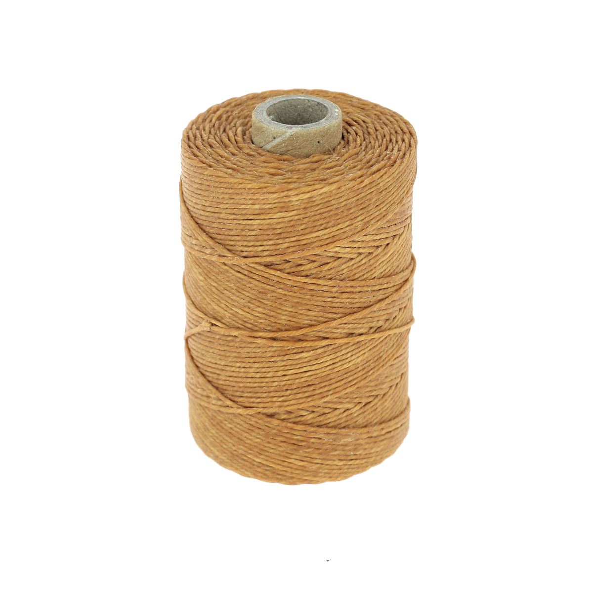 Bobine de fil de lin poissé couleur caramel au beurre de la marque Campbell's, idéale pour la mercerie.