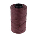 Bobine de fil polyester tressé et ciré de 0,8 mm en Bordeaux, mercerie pour couture et bricolage.