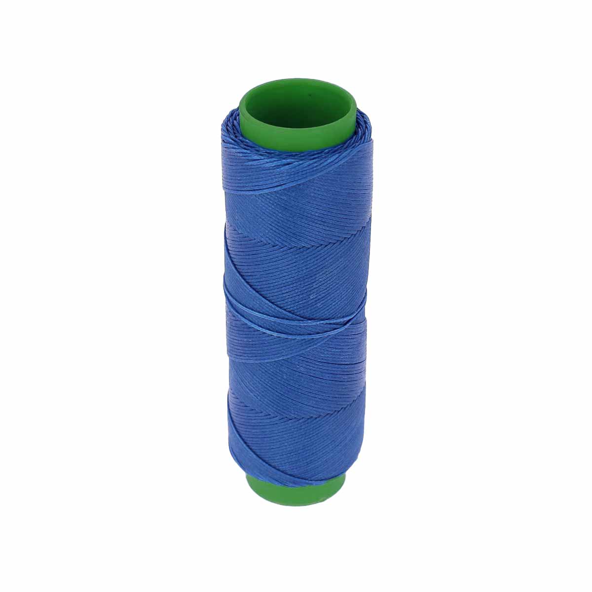 Bobine de 100m de fil polyester tressé et ciré, diamètre 1mm, couleur bleu azur, pour couture et mercerie.