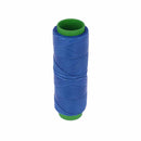 Bobine de 100m de fil polyester tressé et ciré, diamètre 1mm, couleur bleu azur, pour couture et mercerie.