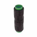 Bobine de 100m de fil polyester tressé et ciré, diamètre 1mm, de couleur ébène, pour mercerie et couture.
