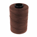Bobine de fil polyester tressé et ciré de 1mm, couleur marron, longueurs de 500m, pour mercerie et couture.