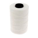 Bobine de fil polyester tressé et ciré blanc, diamètre 1 mm, longueur 500 m, mercerie pour couture et bricolage.