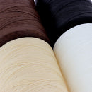 Bobine de 500m de fil polyester tressé et ciré noir, diamètre 1,2mm, pour travaux de mercerie et couture.