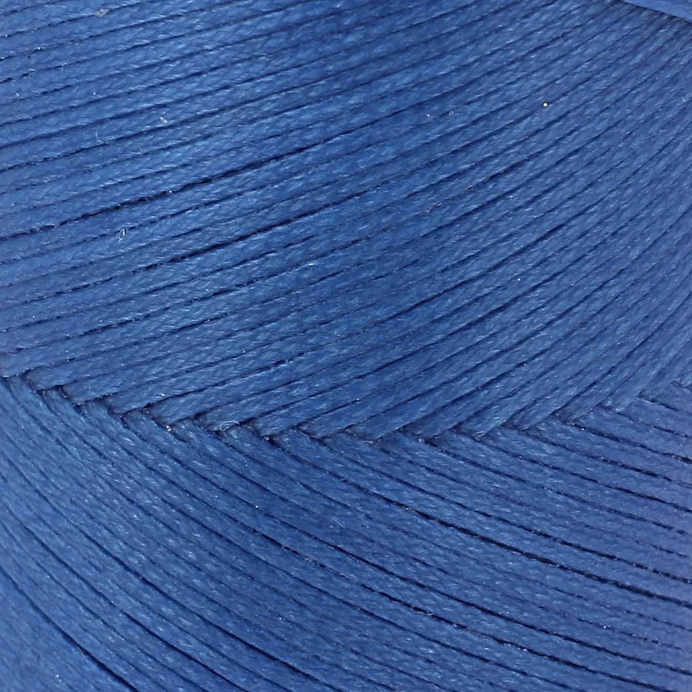 Bobine de 100m de fil polyester tressé et ciré bleu azur, diamètre 1mm, pour travaux de mercerie.