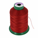 Bobine de fil polyester rouge Coats GRAL N°20, 600m, mercerie, vue de la bobine en gros plan