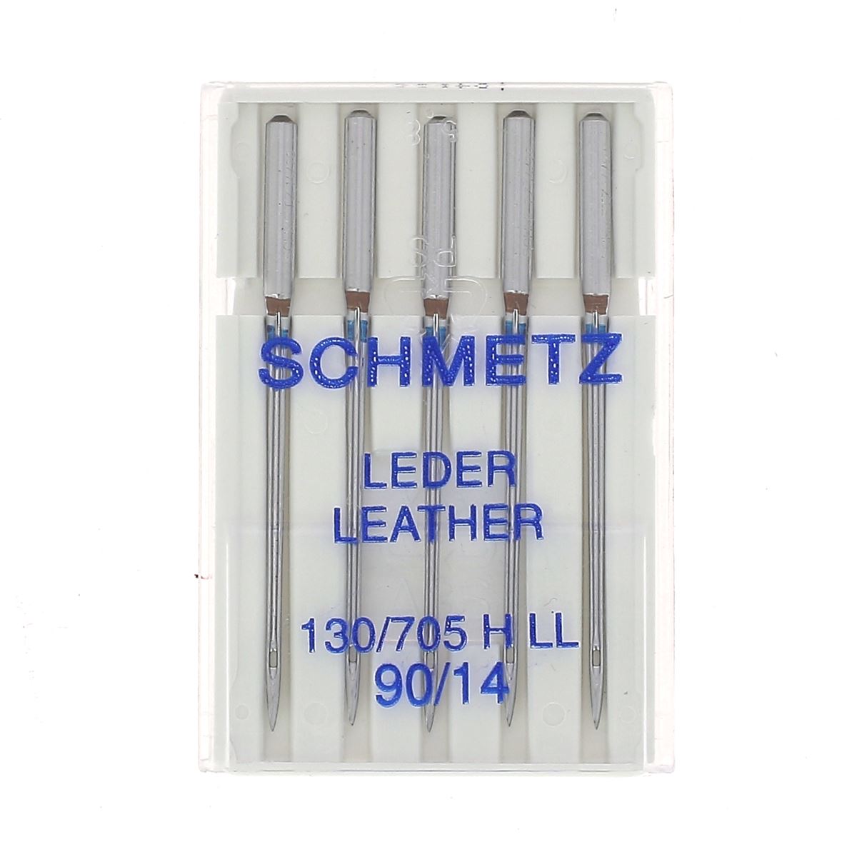Lot de 5 aiguilles à coudre en cuir Schmetz, compatibles avec machine à coudre, pour travaux de mercerie.