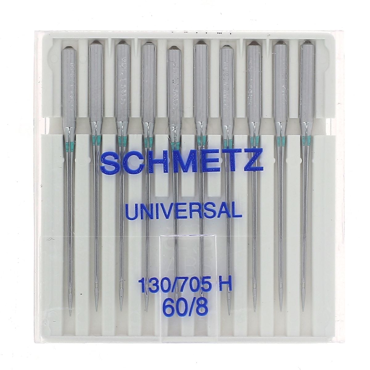 Lot de 10 aiguilles universelles pour machine à coudre Schmetz, parfaites pour différents tissus et projets de couture.