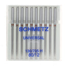 Lot de 10 aiguilles universelles pour machine à coudre Schmetz, outils de mercerie pour couture domestique.