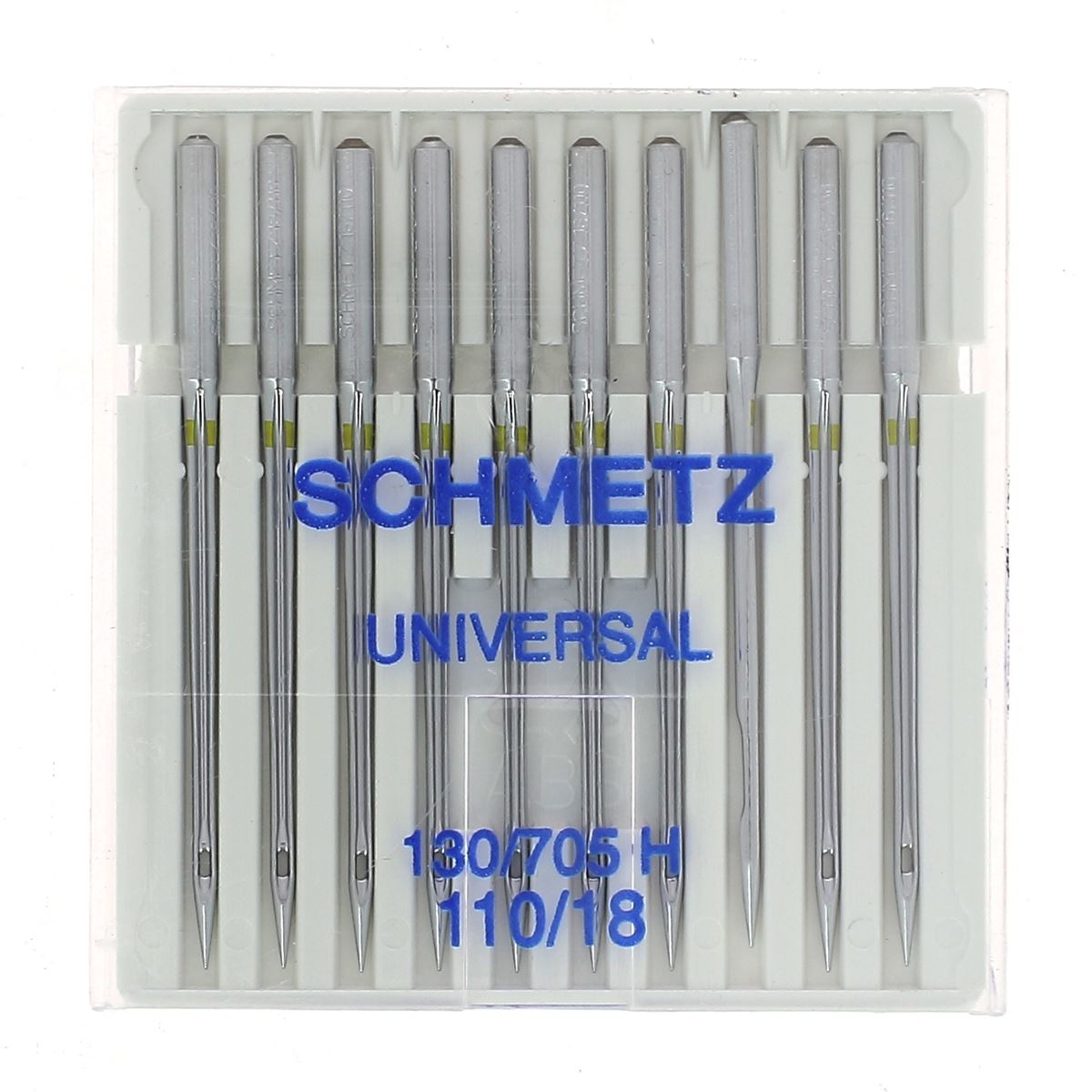 Lot de 10 aiguilles universelles pour machine à coudre Schmetz, aiguilles de mercerie pour différents tissus.