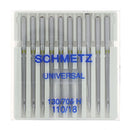 Lot de 10 aiguilles universelles pour machine à coudre Schmetz, aiguilles de mercerie pour différents tissus.