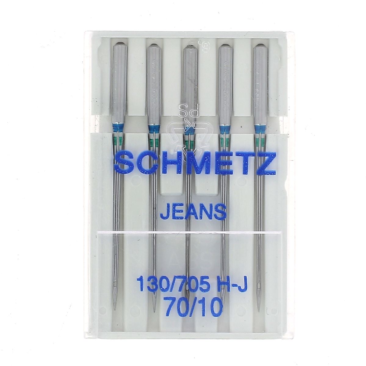 Lot de 5 aiguilles Schmetz pour machine à coudre jeans, aiguilles de mercerie adaptées aux tissus épais, pour couture résistante.