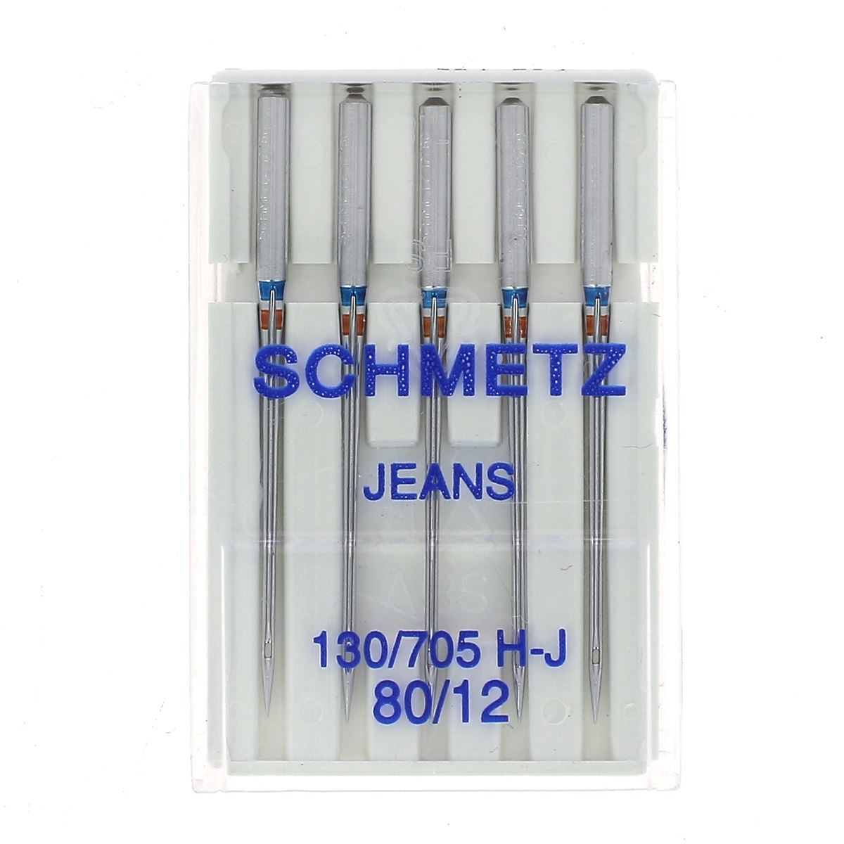 Lot de 5 aiguilles à jeans Schmetz pour machine à coudre, aiguilles de mercerie durables pour denim et tissus épais.