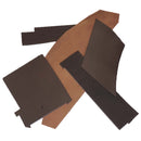Chutes de cuir Deco Cuir, lot de 500g de collet ou croupon tannage végétal, noir et marron, pièces de cuir pour création artisanale.