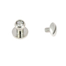 Bouton de col à vis T4 en nickel avec strass, accessoire de mode pour vêtements, vis de 3x5mm, image montrant le détail brillant