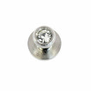 Bouton de col T4 à vis nickelé avec strass, accessoire pour vêtements, image montrant le bouton avec vis de 3x5mm
