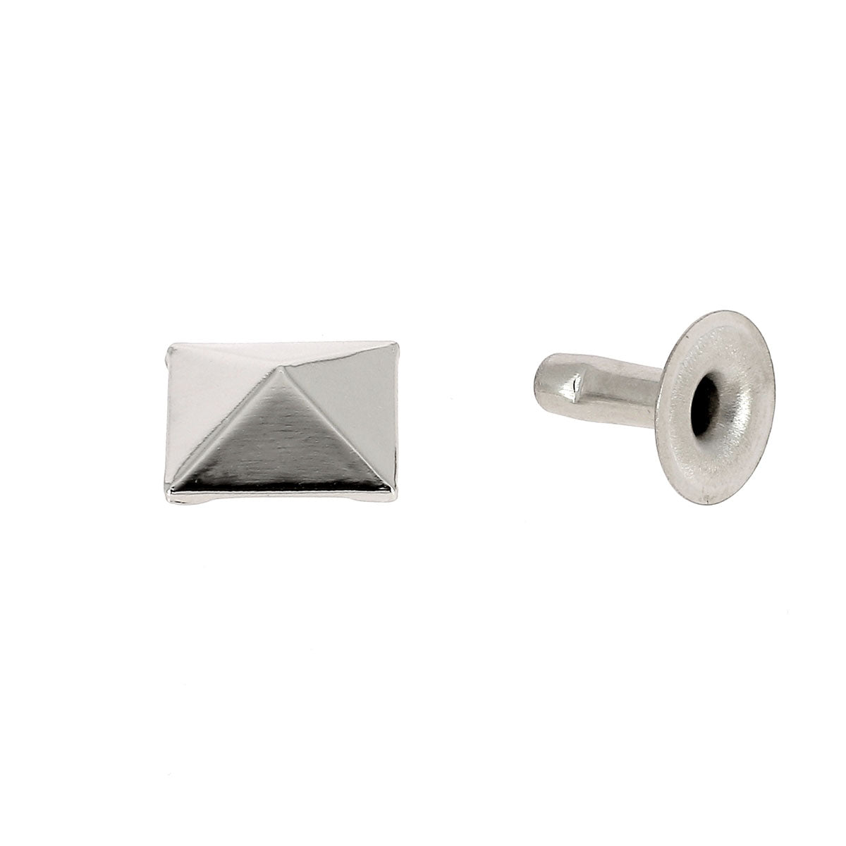 Lot de 10 clous à riveter en forme pyramide, nickelés, 12 mm, accessoires de maroquinerie de la marque Deco Cuir