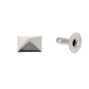 Lot de 10 clous à riveter en forme pyramide, nickelés, 12 mm, accessoires de maroquinerie de la marque Deco Cuir