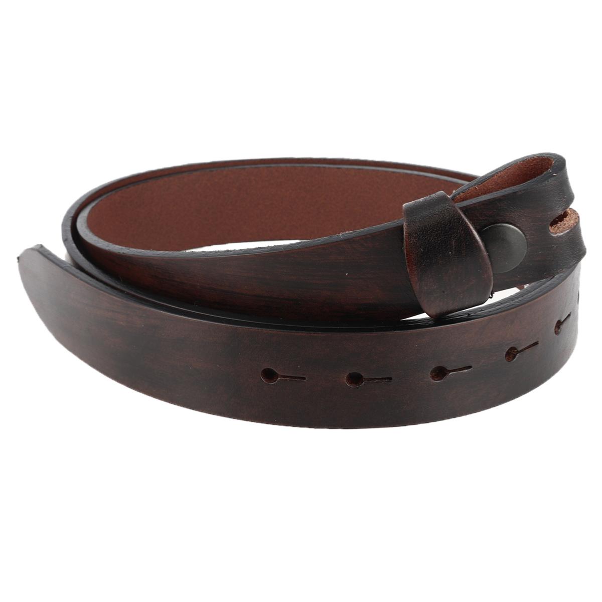 Ceinture en cuir pleine fleur marron antique avec boucle interchangeable, lanières en cuir de marque Deco Cuir.