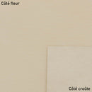 Peau de cuir demi collet tannage végétal naturel, finition classique, texture lisse et naturelle, couleur beige claire.
