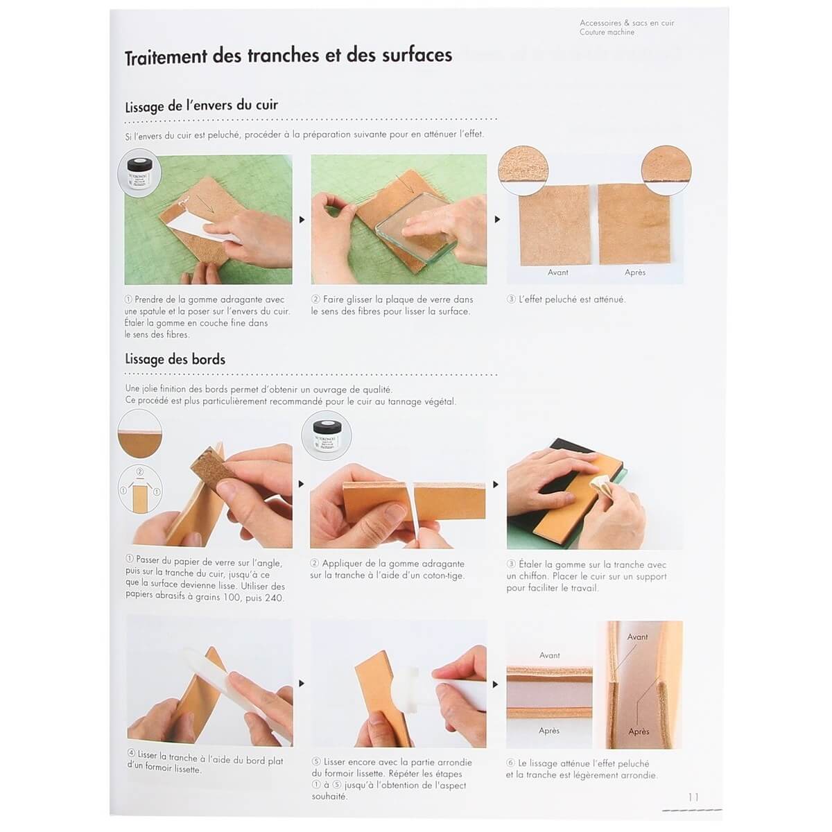 Livre "Accessoires & sacs en cuir" de Bag Artist School Repre, éditions de saxe, présentant des images de sacs en cuir et accessoires.
