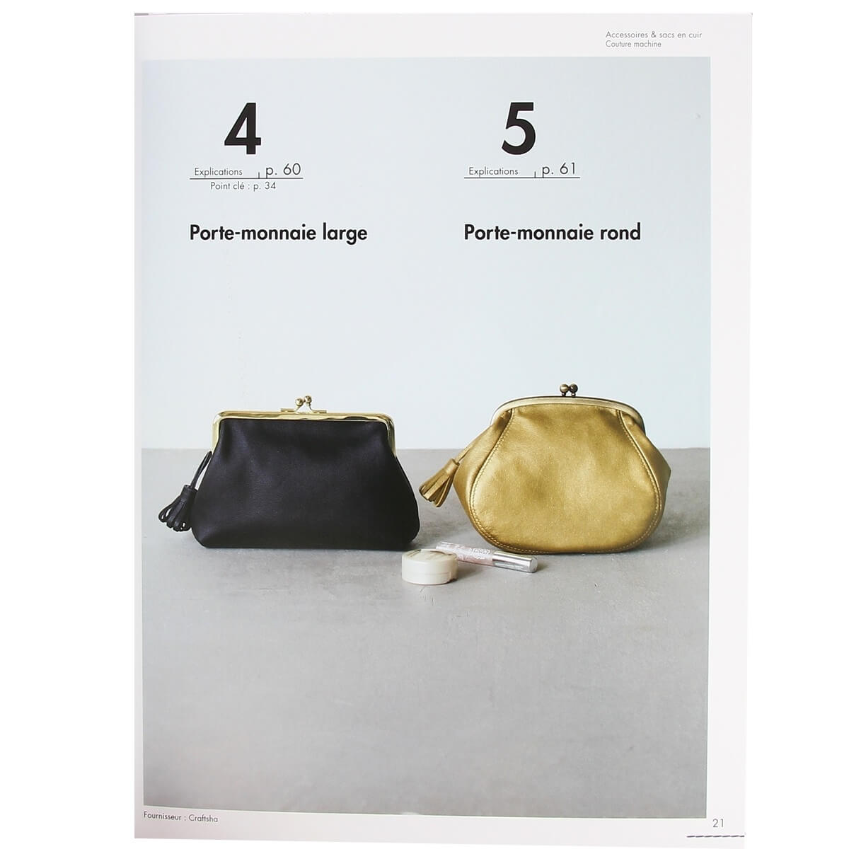 Livre "Accessoires & sacs en cuir" de Bag Artist School Repre, publié par Editions de saxe, avec couverture colorée et illustrations.