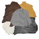 Lot de 5 peaux de cuir d'agneau pleine fleur Deco Cuir aux couleurs automne, textures riches et naturelles.