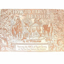 Livre Tandy Leather "How to Carve Leather" d'Al Stohlman, techniques pour sculpter le cuir avec illustrations détaillées.