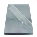 Feuilles de plastique transparent type Mica pour renforts en cuir, format A4, par Deco Cuir, visible en image.