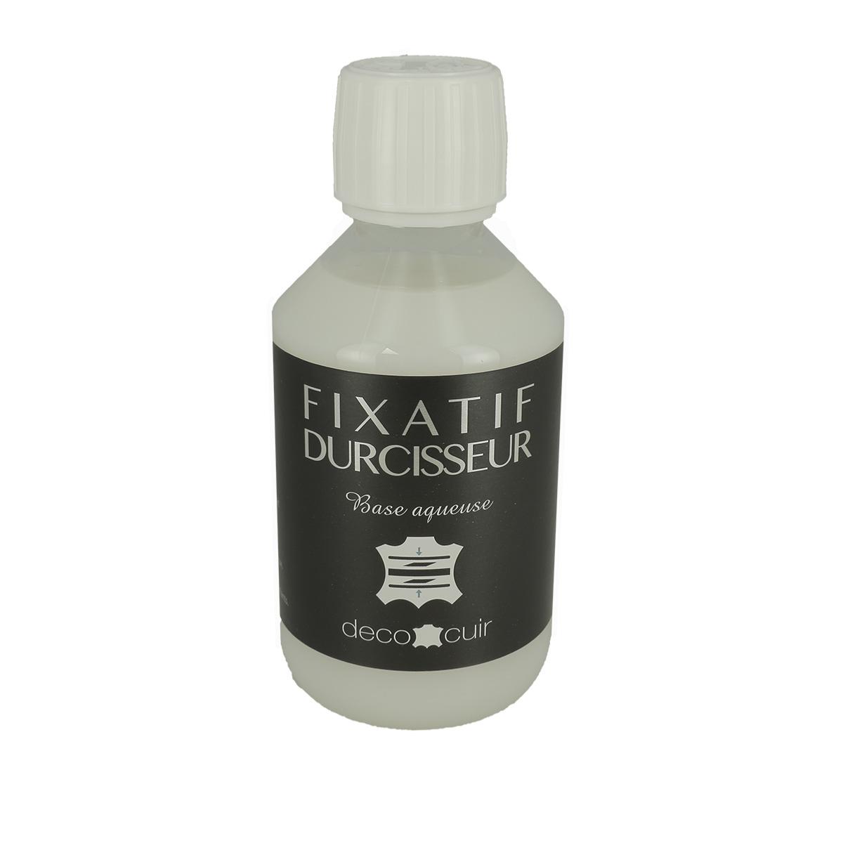 Fixatif durcisseur Deco Cuir pour finition de cuir, en flacon de 250ml, utilisé pour protéger et renforcer le cuir.