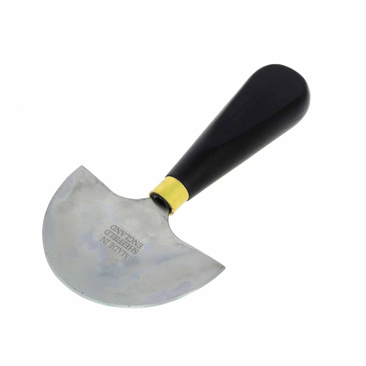 Couteau à pied demi-lune de 105 mm, modèle N°3, pour outils, en acier, utilisé pour la coupe précise dans les travaux manuels.