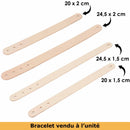 Découpe de cuir naturel pour bracelet personnalisé, taille adulte 24,5 x 1,5 cm, de la marque Deco Cuir.