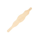 Découpe pour bracelet en cuir naturel à personnaliser avec 3 vagues, fabriquée par Deco Cuir, pour taille enfant, vue de la découpe.
