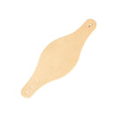 Découpe de cuir naturel ovale pour bracelet enfant à personnaliser, par Deco Cuir, montrant la forme et la texture du cuir.