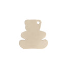 Découpe en cuir naturel de grand ourson pour porte-clés, par Deco Cuir, illustration détaillée de la pièce à personnaliser.