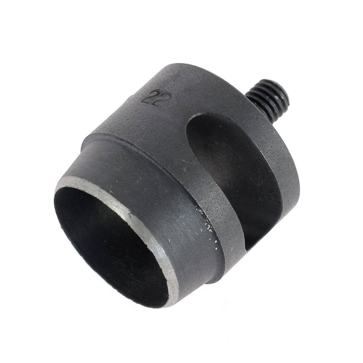 Embout emporte-pièce rond pour presse d'établi, outil de découpe en acier robuste, utilisé pour le travail du métal.
