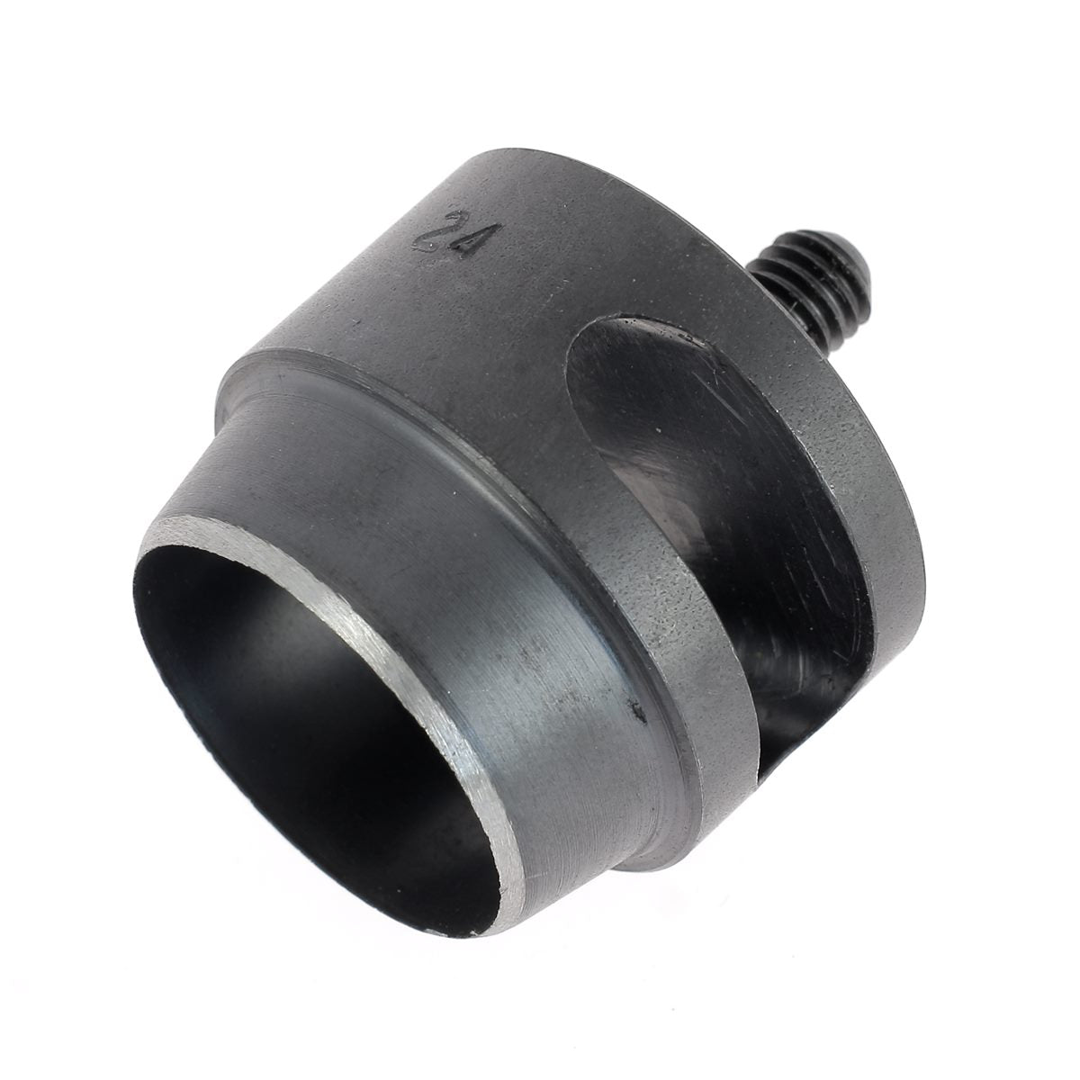 Embout emporte-pièce rond pour presse d'établi, outil de coupe en métal robuste, utilisé pour créer des formes précises.