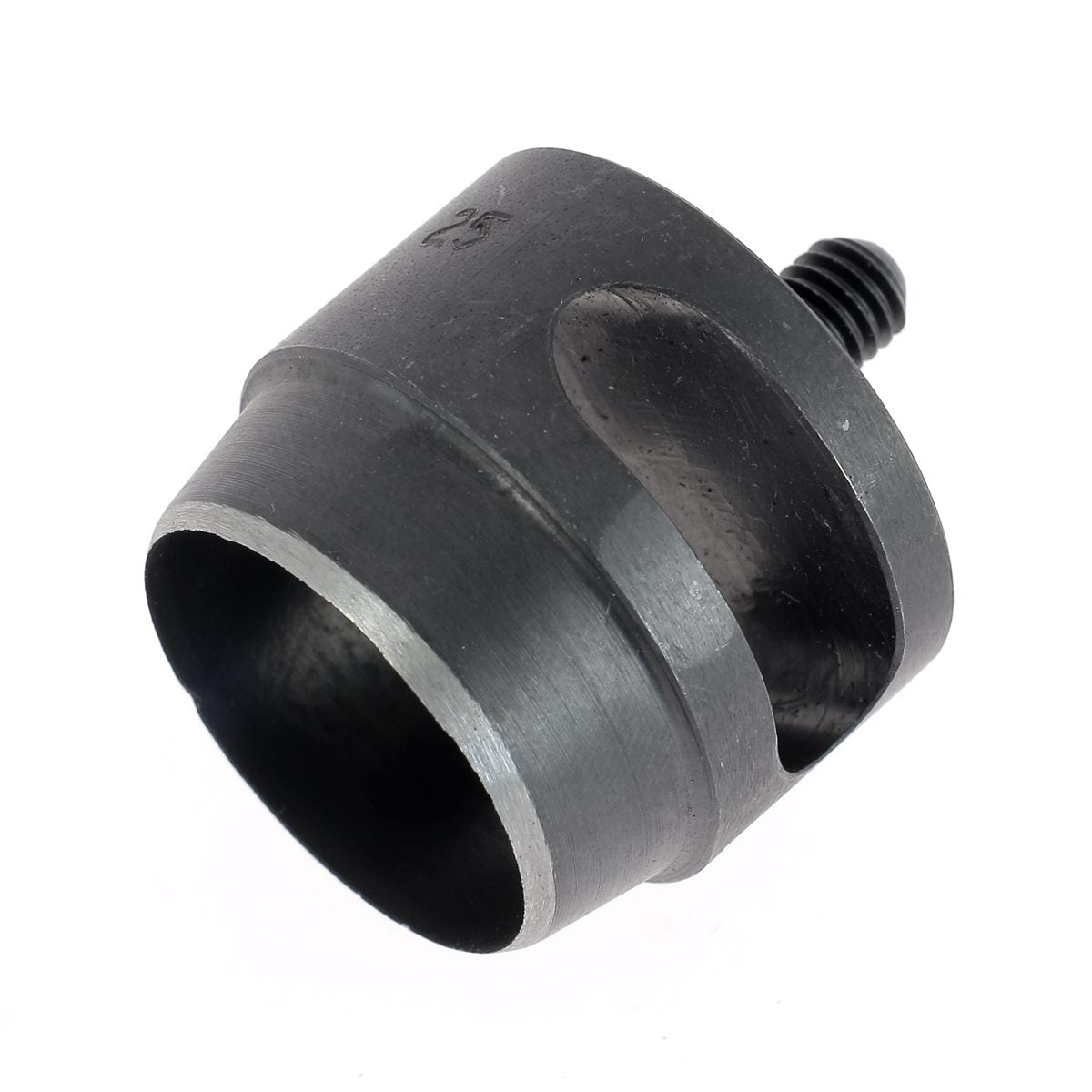 Embout emporte-pièce rond pour presse d'établi, outil en métal robuste pour découpe précise.