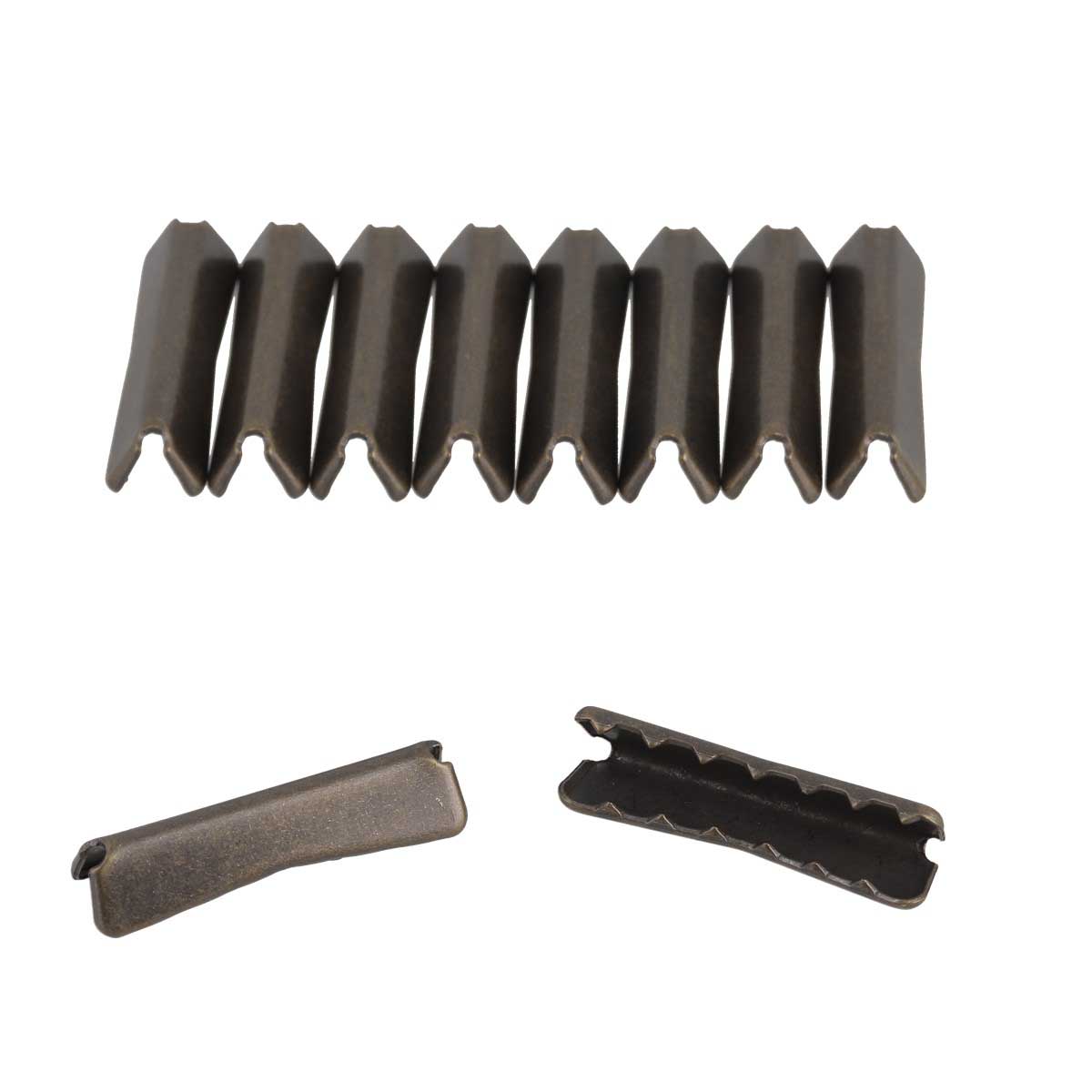 Embout de sangle à griffe en laiton vieilli, accessoire de 29 mm pour fixation robuste et design élégant.