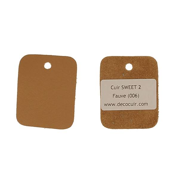 Échantillon de cuir de vachette SWEET 2 de Deco Cuir, texture fauve pour accessoires ou maroquinerie.
