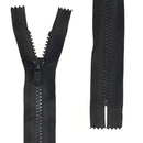 Fermeture à glissière en plastique noire de 20 cm, 6 mm de large, pour projets de mercerie.
