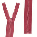 Fermeture à glissière séparables en plastique de 6 mm couleur bordeaux, pièce de mercerie.